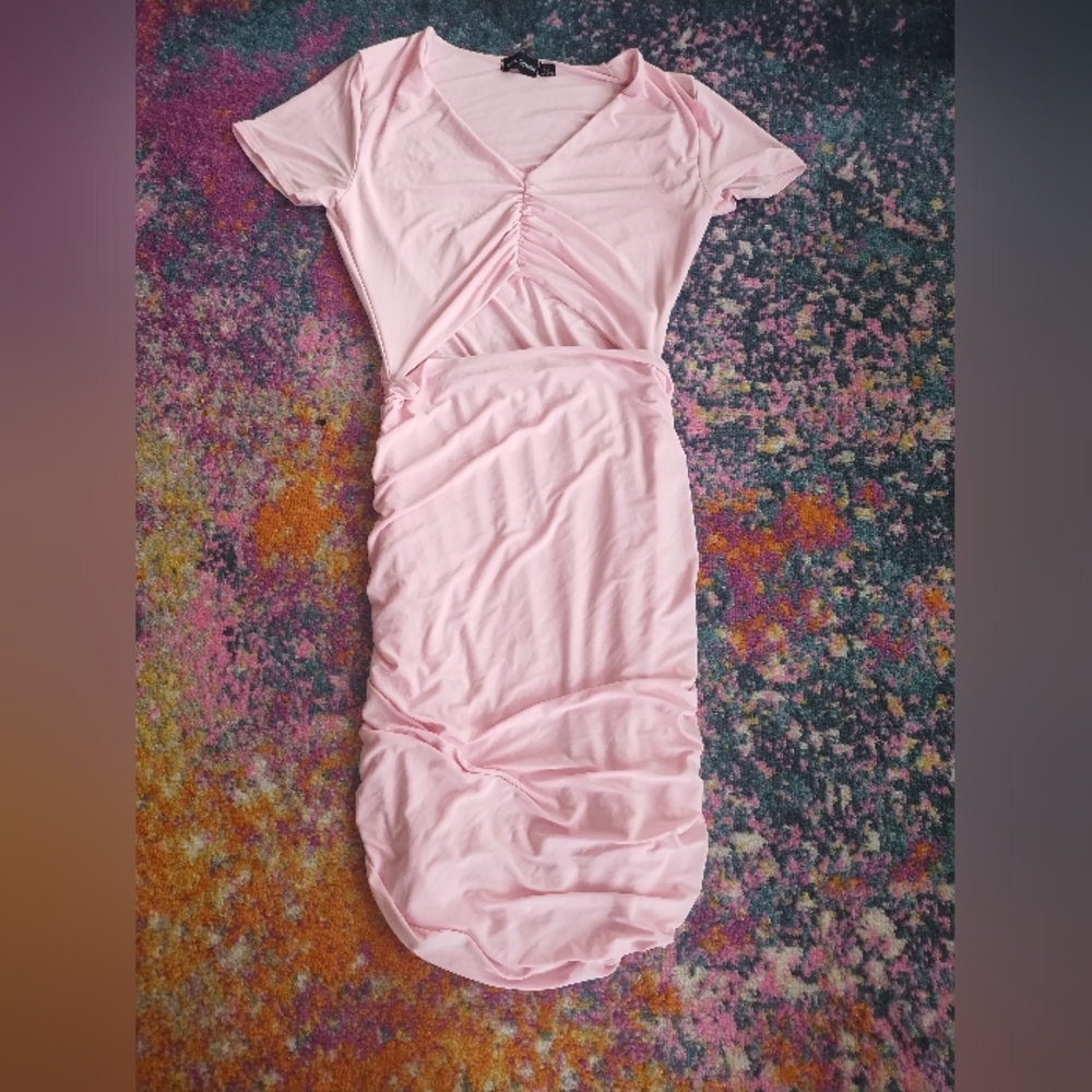 PrettyLittleThing Cut Out Dress Pink